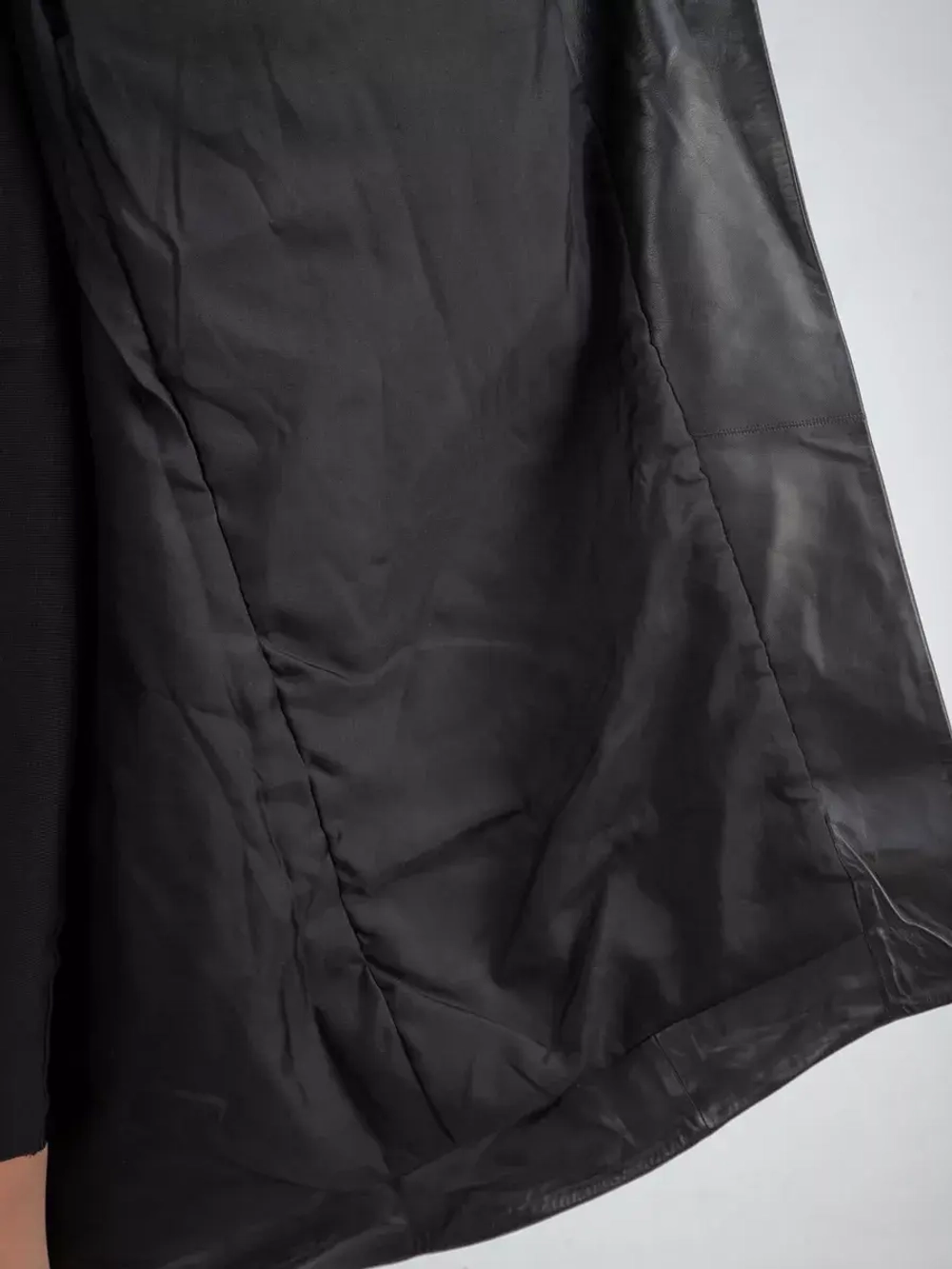 Кожаный плащ длинный пальто оверсайз