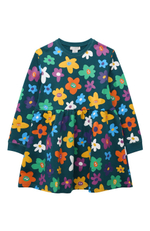 Платье трикотажное STELLA McCARTNEY Темно-зеленый/Термопринт: разноцветные цветы (Девочка)