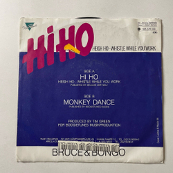 Винтажная виниловая пластинка LP Bruce and Bongo Hi Ho Heigh Ho Whistle While You Work (Germany 1986) 7 дюймов, 45 RPM, Single