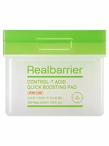 Real Barrier Отшелушивающие пэды для сужения пор и сияния кожи Control-T Acid Quick Boosting Pad 100 шт