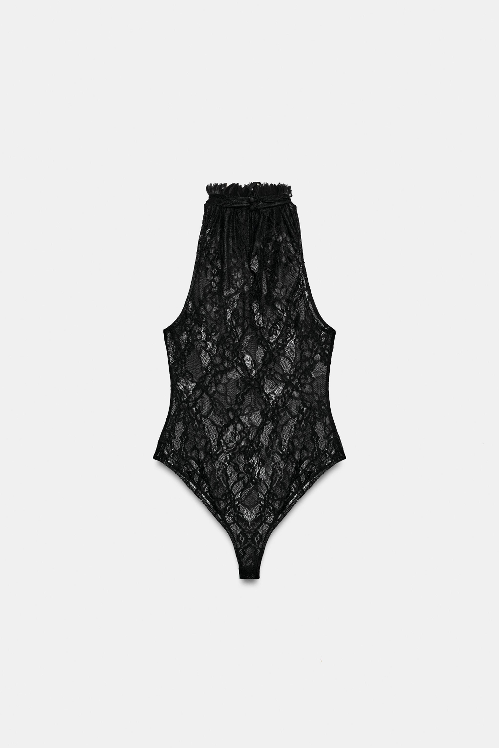 ZARA БОДИ-ХАЛТЕР ИЗ КРУЖЕВА, ЧЕРНЫЙ