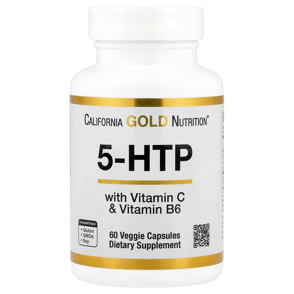 California Gold Nutrition, 5-HTP с витамином B6 и витамином C, 60 растительных капсул