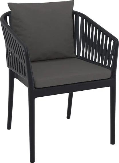 Кресло пластиковое Portofino, черный, темно-серый