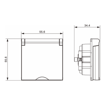 Накладка для розетки Schuko с заземлением,  с крышкой,  16A 250 В~,  матовый кремовый,  серия A07