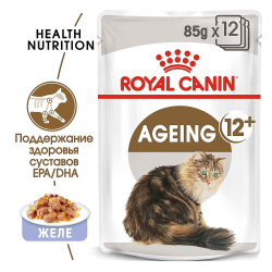 Влажный корм Royal Canin Ageing 12+ для кошек старше 12 лет. кусочки в желе, пауч 85 г