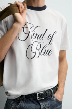 ZARA ФУТБОЛКА С ПРИНТОМ ©MILES DAVIS, БЕЛЫЙ