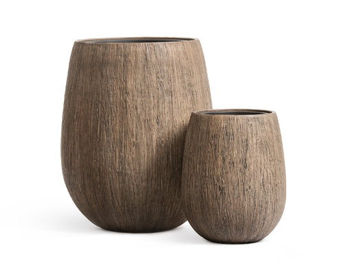 Кашпо TREEZ Effectory Wood Округлая чаша Светлый дуб в-39 см, д-32 см 41.3321-03-051-WB-39