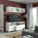 Шкаф для ТВ - IKEA BESTÅ/BESTA, 180x42x192 см, белый, Бесто ИКЕА