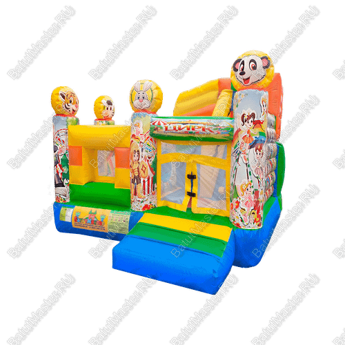 Детский надувной батут "Русский цирк", размер 3,5*3*2,7 м