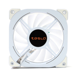 Вентилятор TESLA RGB120-XW, 120мм, 1200rpm, Molex, белый/RGB, 38CFM, 21дБ, антивибропрокладки, бесконечное зеркало, изменение скорости анимации подсветки (TSL-120-XW)