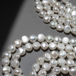 Жемчуг штучный культивированный "Булочка", белый, 10-11мм