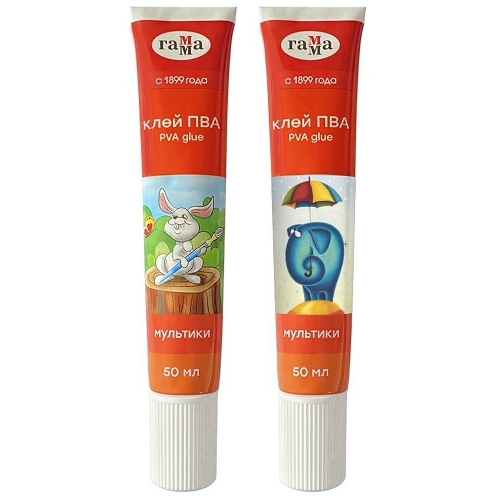 Клей ПВА 50мл. "Мультики" в тубе (Гамма)