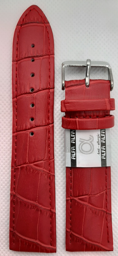 РЕМЕНЬ КОЖАНЫЙ 22мм КРАСНЫЙ(1306.22.6)