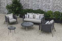 Комплект уличной мебели Jura из массива акации, алюминия и ротанга, серый, натуральный