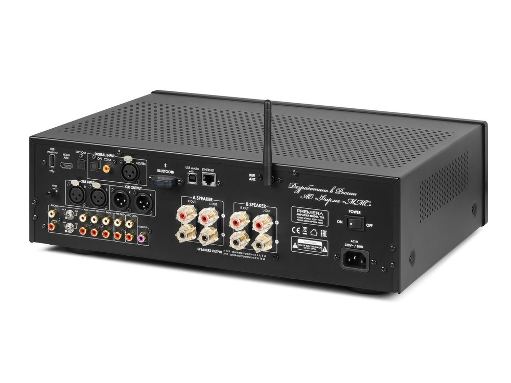 Premiera T3S — интегральный стереоусилитель класса AB с ламповым каскадом предварительного усиления и сетевым проигрывателем