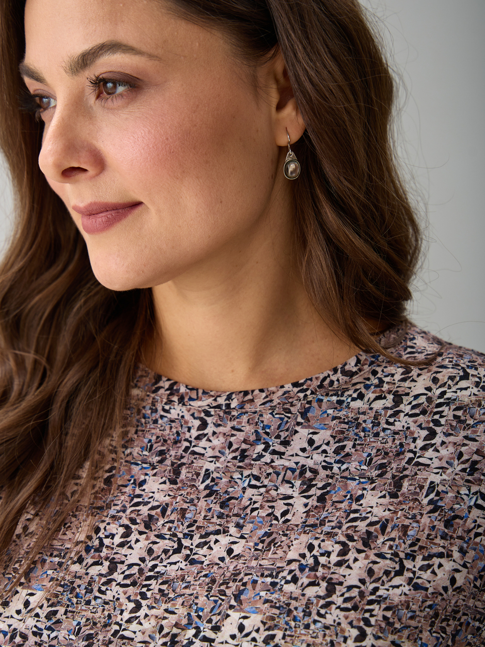 Футболка Фв-104/бежевоголубые-листочки