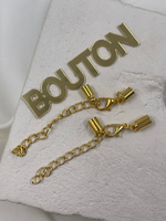 Карабин с цепочкой удлинителем золотистый