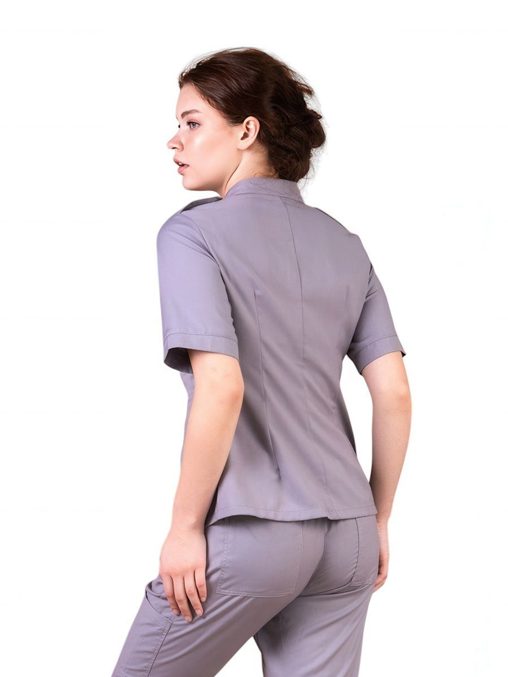 Рубашка медицинская женская на молнии Тезис TZ400, серо-бежевый, 46