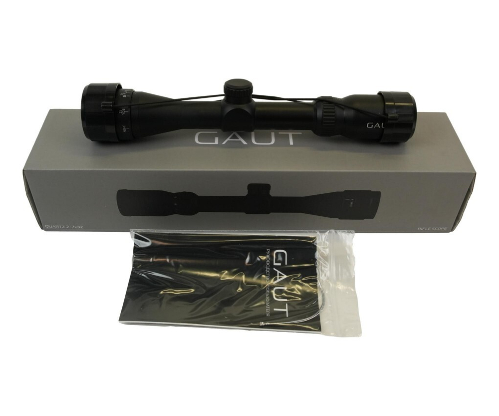 Оптический прицел Gaut Quartz 2-7x32, AO-параллакс, сетка 3 (Mil-Dot) нить, без подсветки