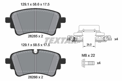 TEXTAR - 2626501-TET - Brake Pad Set, disc brake