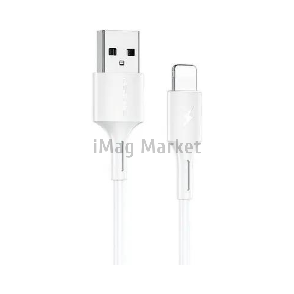 Зарядный кабель WK Design WDC-136i, USB-A - Lightning, 3A, 18W, 1 м, белый