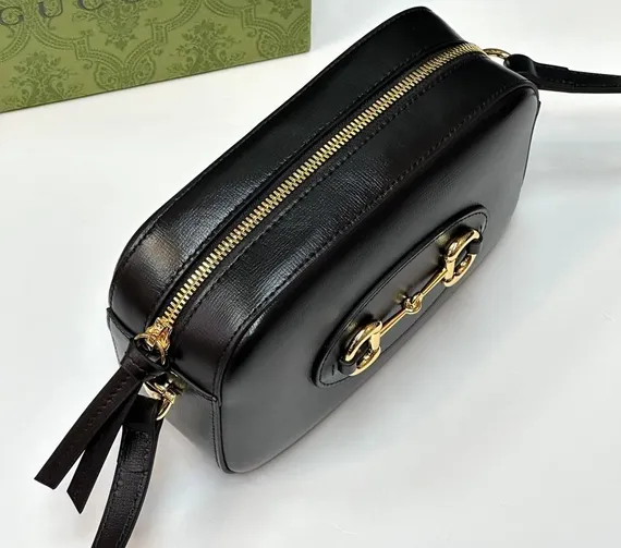 Маленькая сумка на плечо Gucci Horsebit 1955 черный