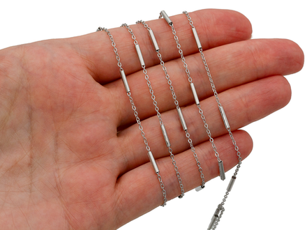 Цепь стальная "Трубочки" 1мм (1 метр)