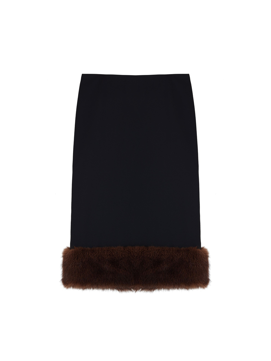 Юбка карандаш с мехом