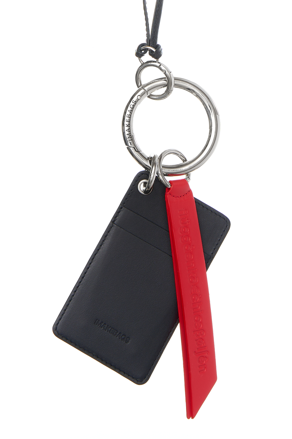 Подвеска - картхолдер с карабином BLACK