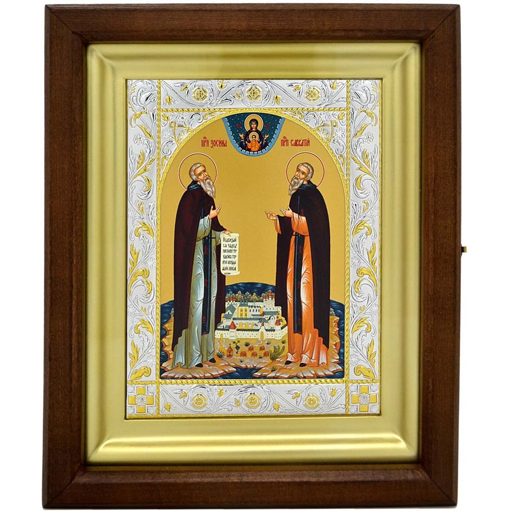 Зосима и Савватий Соловецкие. Икона, писанная в монастыре.