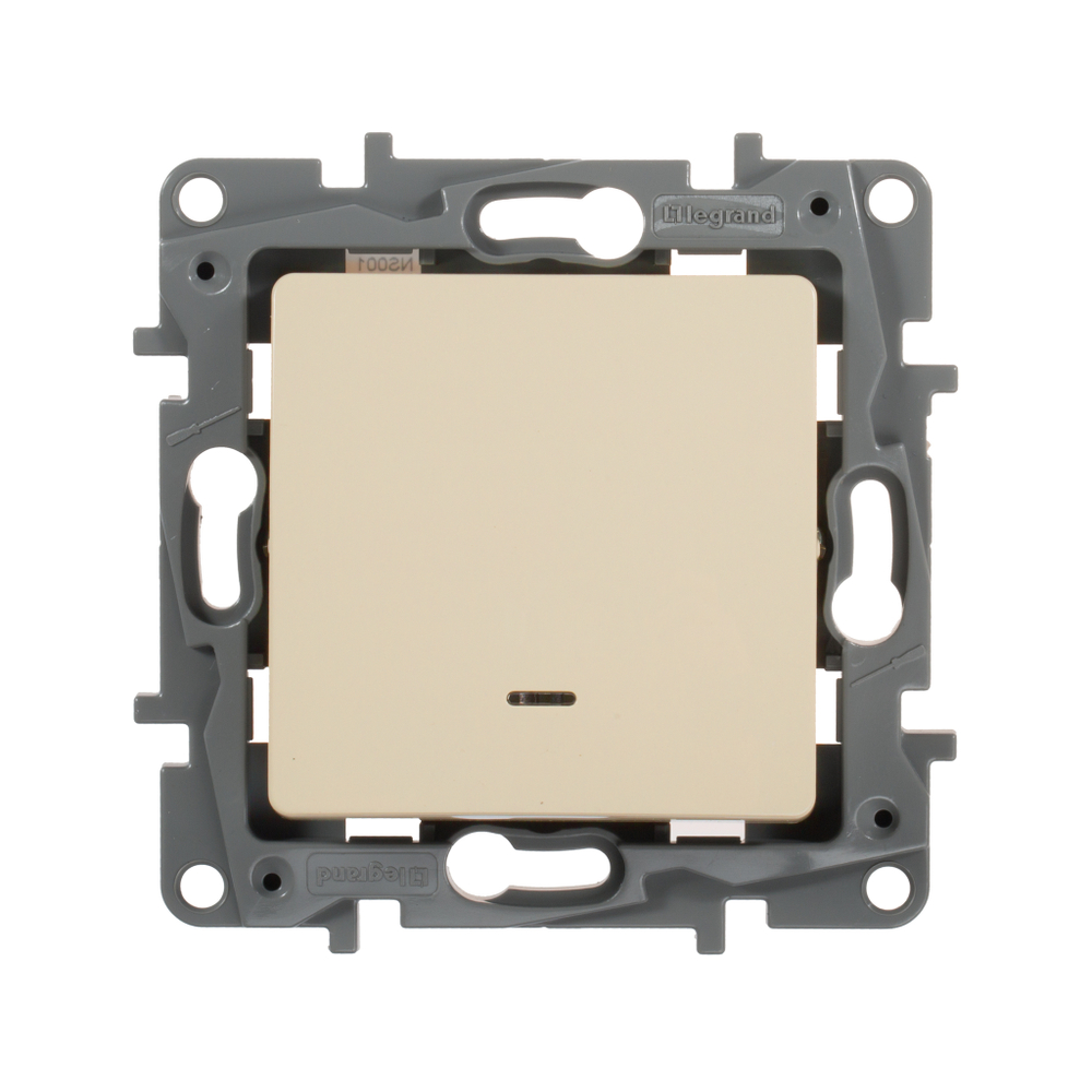 Выключатель 1-клавишный с подсветкой/индикацией 10А 250В слоновая кость ETIKA Legrand