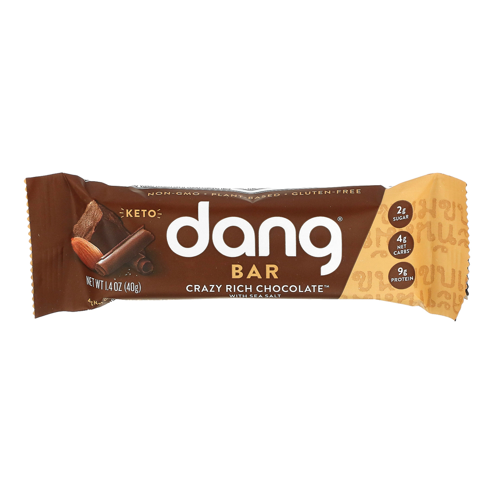 Dang Foods, Keto Bar, невероятно насыщенный шоколад с морской солью, 12 батончиков по 40 г (1,4 унции)