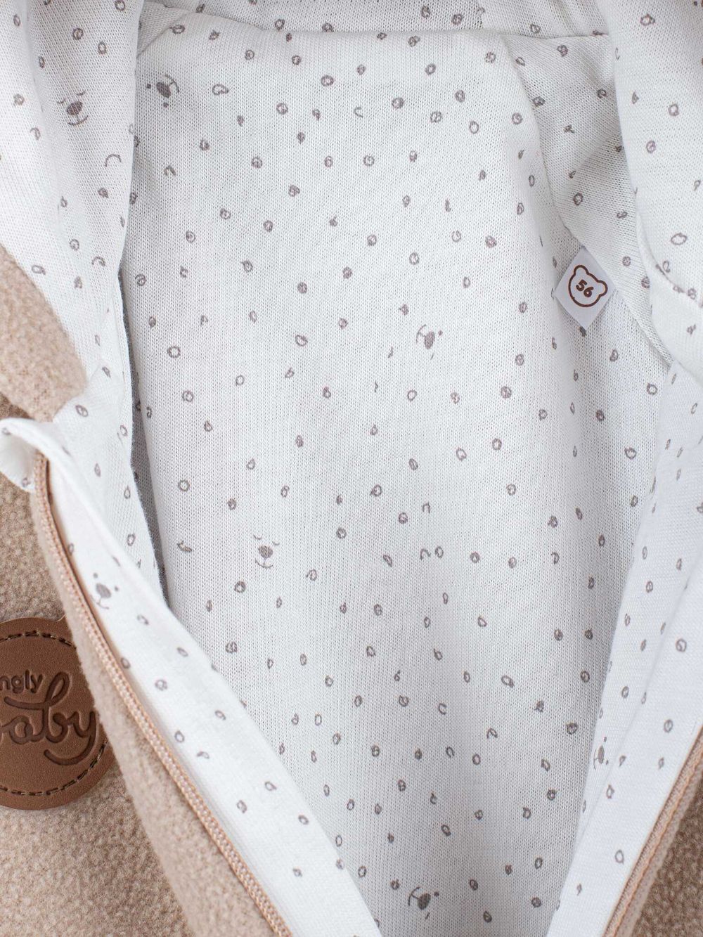 Комбинезон флисовый с закрытой ножкой "Беж" 0+