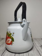 Чайник 3,5л с рисунком Клубника садовая белый 1с26с