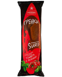 ГРЕНКИ SURF РЖАНО-ПШЕНИЧНЫЕ ТОМАТ-ЗЕЛЕНЬ 100ГР