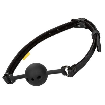 Черный силиконовый кляп-шар Breathable Ball Gag (Цвет: черный)