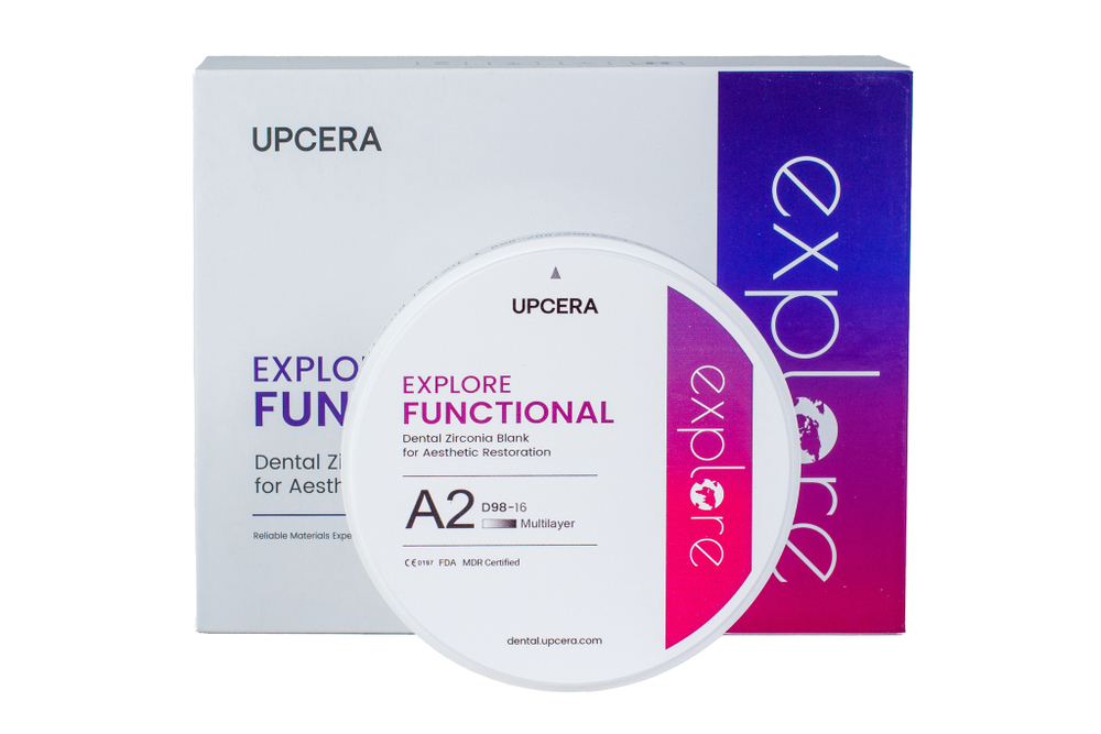 Upcera Explore Functional циркониевые диски, 98 x 16 мм, цвет A2