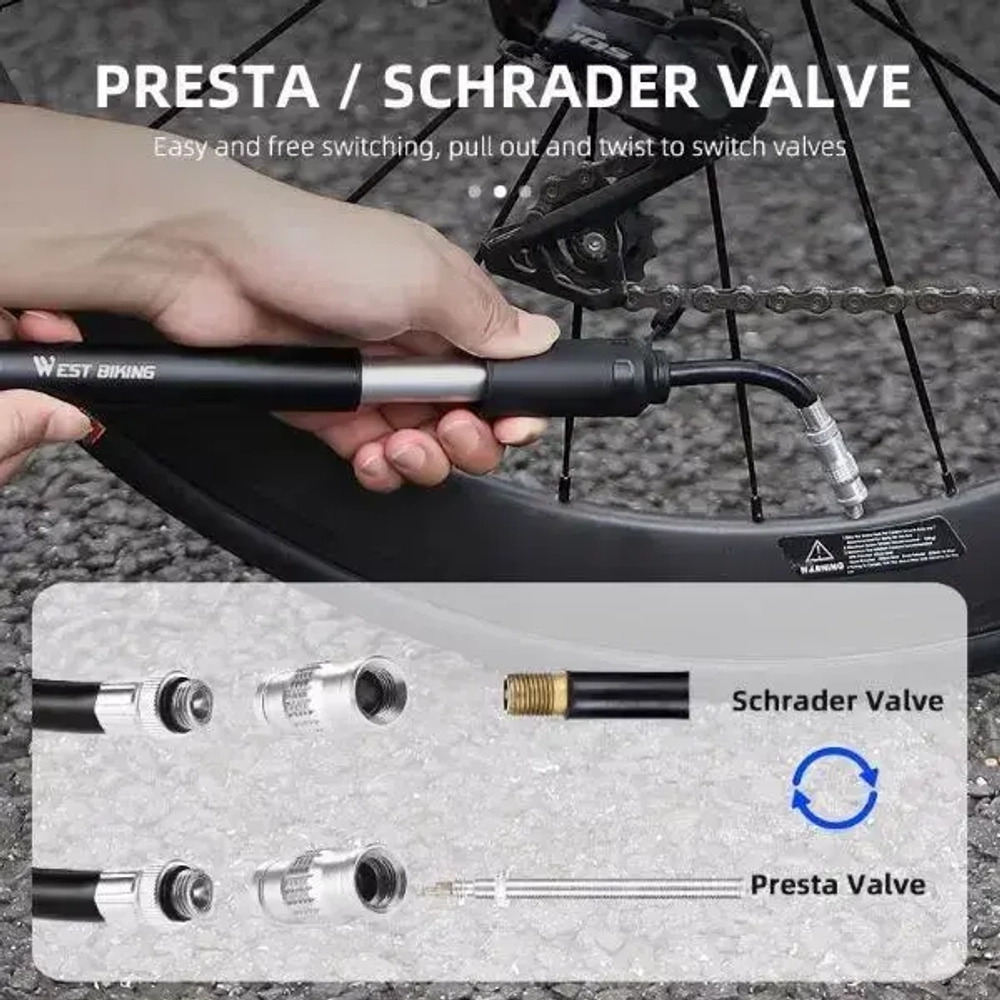 Насос ручной велосипедный West Biking, YP0711150