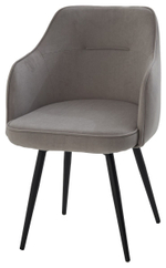 Стул М-City DISAUR Лорис поворотный на поворотный на 360 градусов, B22 Серый, Велюр, Черный каркас