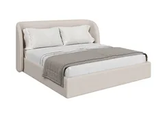 Кровать двуспальная Classic 180 см (молочный, рогожка)