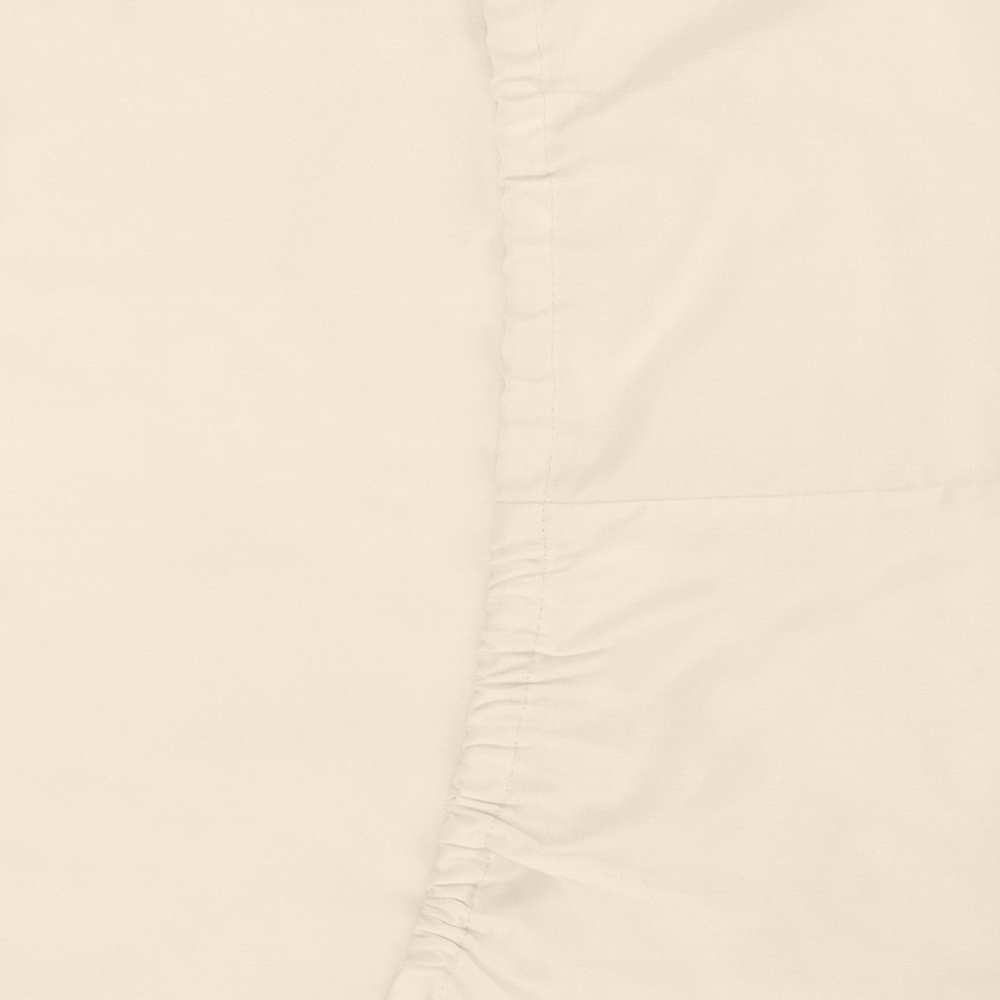 Простыня на резинке из сатина кремового цвета из коллекции essential, 200х200х30 см