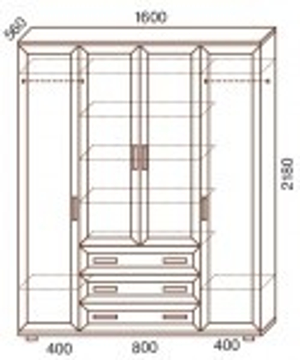 №148. Четырёхстворчатый шкаф