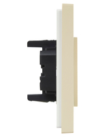 FORTE&PIANO Розетка 2-местная без заземления без защитных шторок безвинтовое крепление 10А FP426 ваниль IEK