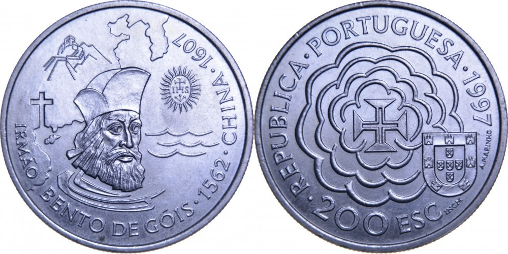 Португалия 200 эскудо, 1997 390 лет со дня смерти Бенто ди Гойш