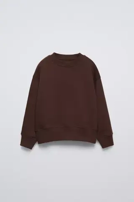 ZARA ОДНОТОННАЯ ТОЛСТОВКА, КОРИЧНЕВЫЙ
