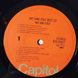 Винтажная виниловая пластинка LP Nat King Cole Best 20 (Japan 1975) (Obi) Unforgettable