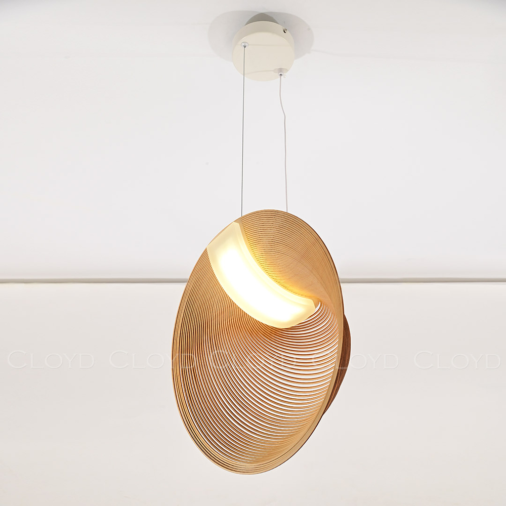 Подвесной светильник Cloyd FUETE P1 / шир. 40 см - дерево - белый (арт.11413)