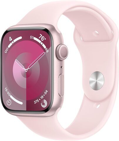 Умные часы Apple Watch Series 9 45 мм из алюминия розового цвета, розовый спортивный ремешок (M/L)