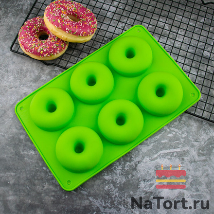 Силиконовая форма для выпечки «Пончики 6 в 1»