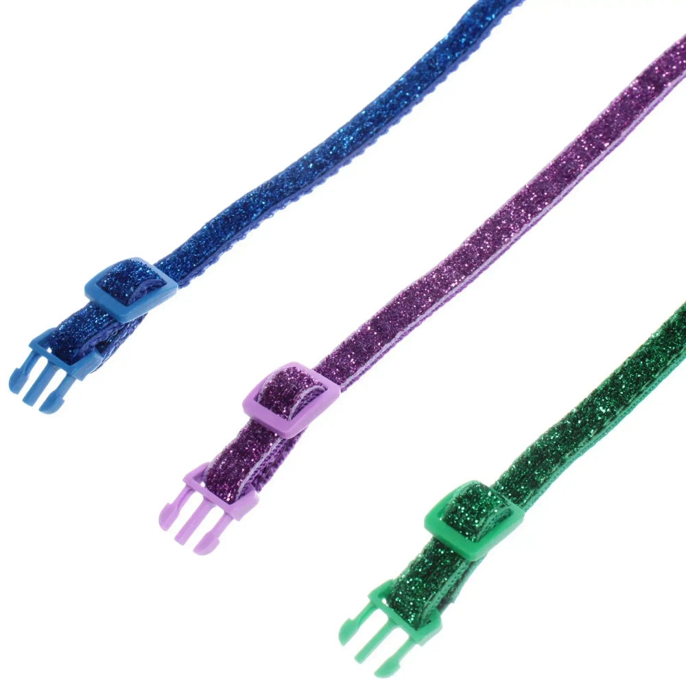 Ошейник с колокольчиком 1*19/32см «Zoo City-Блестящий БУМ» микс цветов (минивложение 12шт)